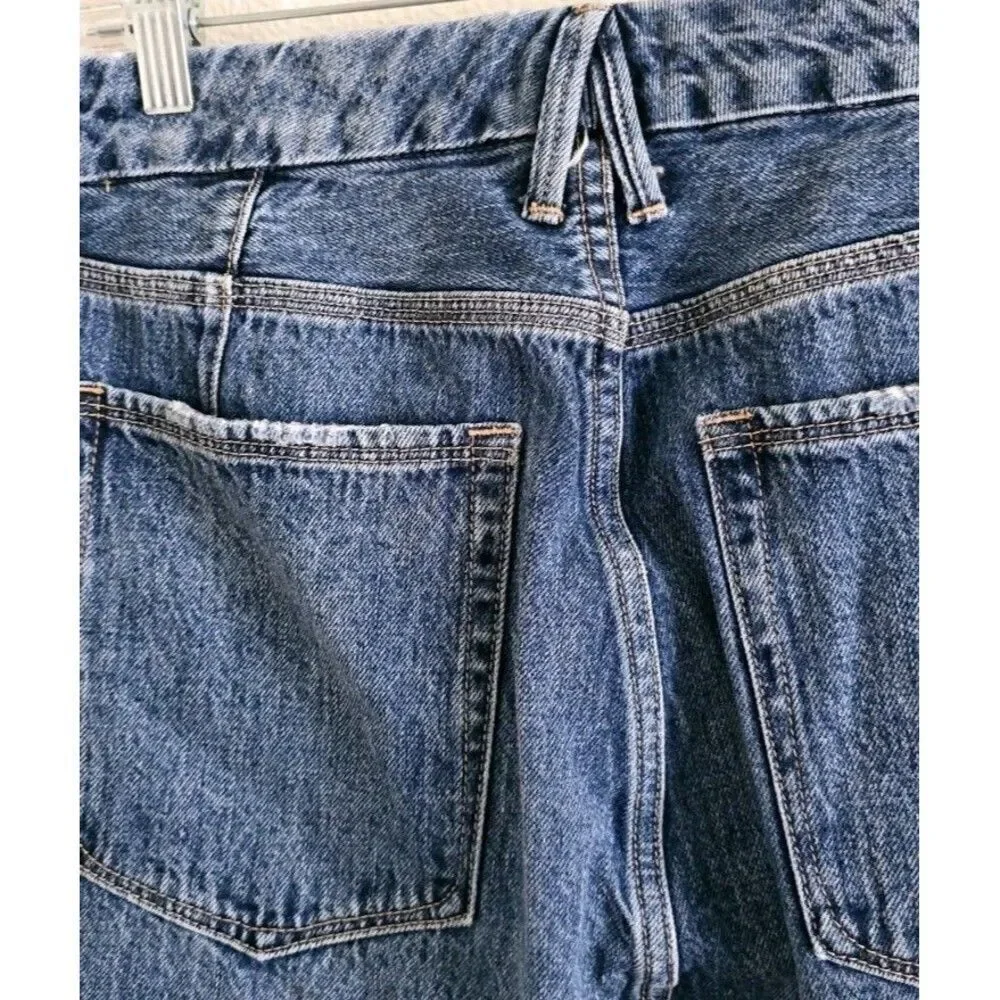 Good American Good 90's Straight Size 12/31 Distressed Baggy Jeans - Picture 4 of 12